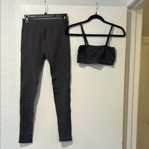 Spiritual Gangster Grey Ribbed Matching Set